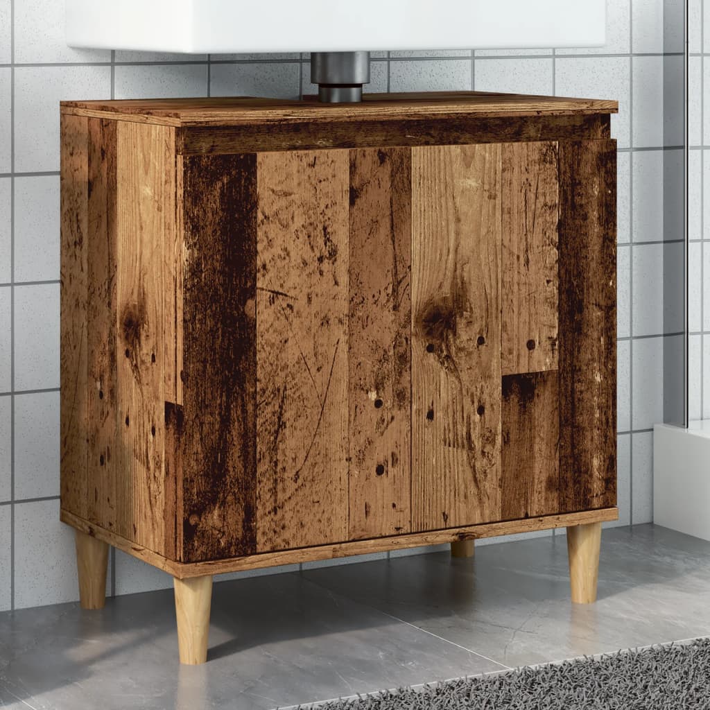Washbasin base cabinet old wood look 58x33x60 cm wood material