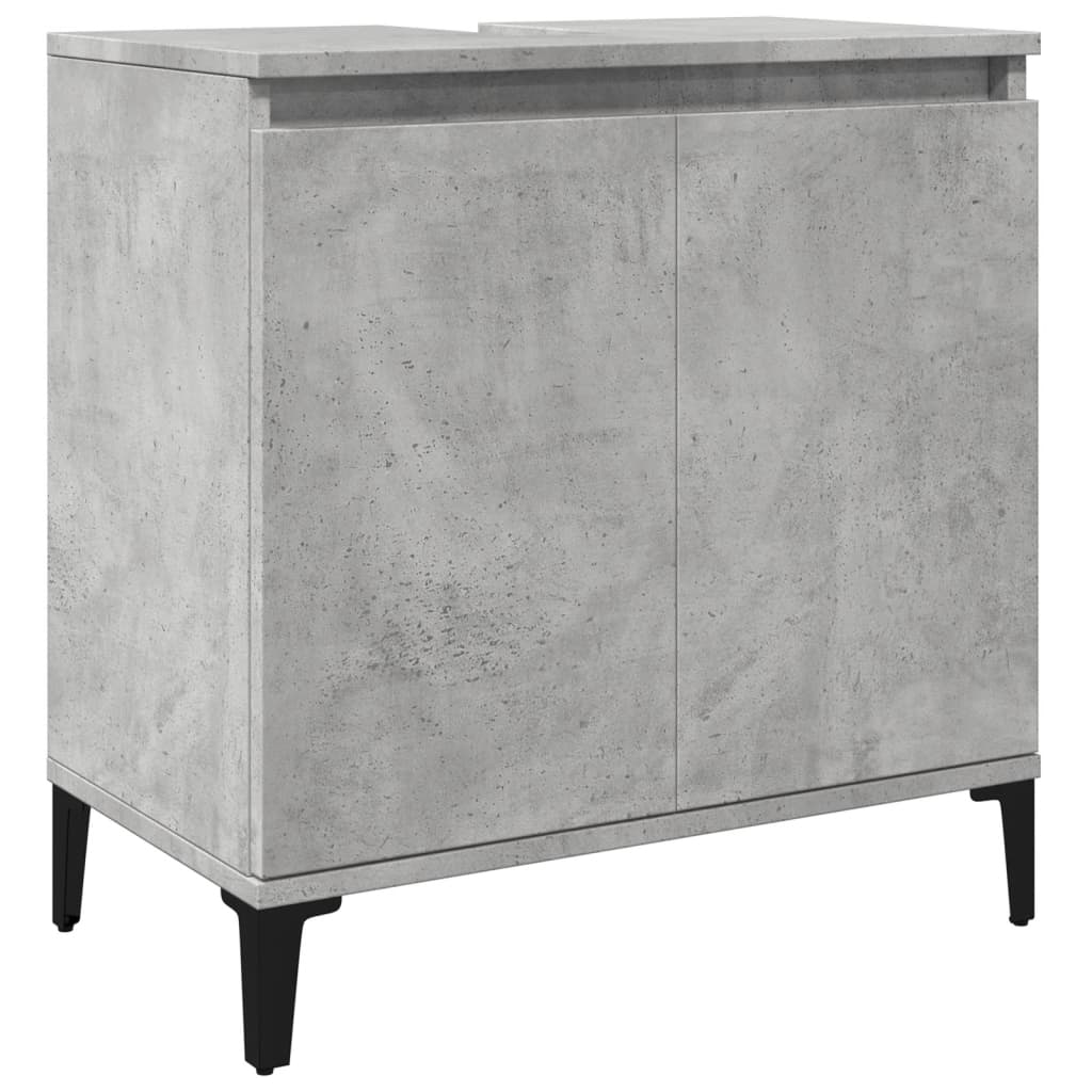 Washbasin base cabinet concrete grey 58x33x60 cm wood material
