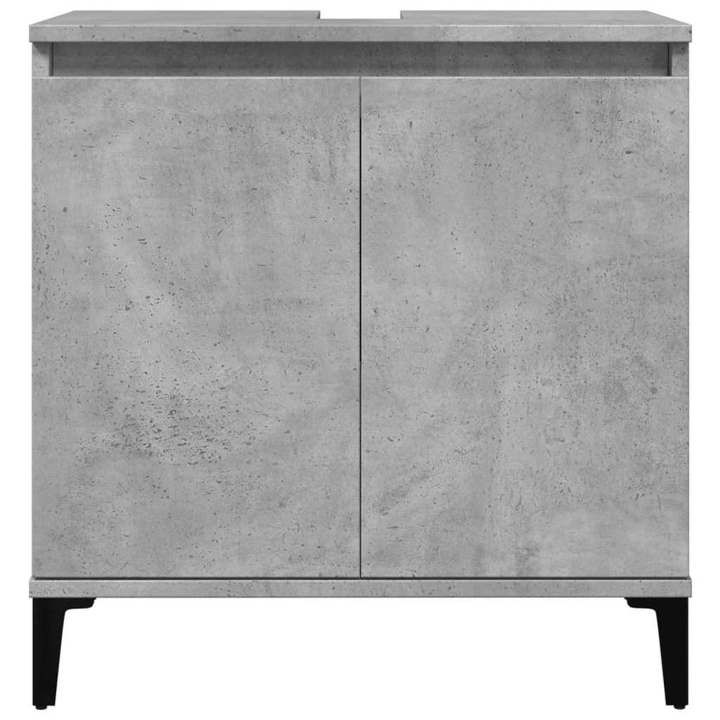 Washbasin base cabinet concrete grey 58x33x60 cm wood material