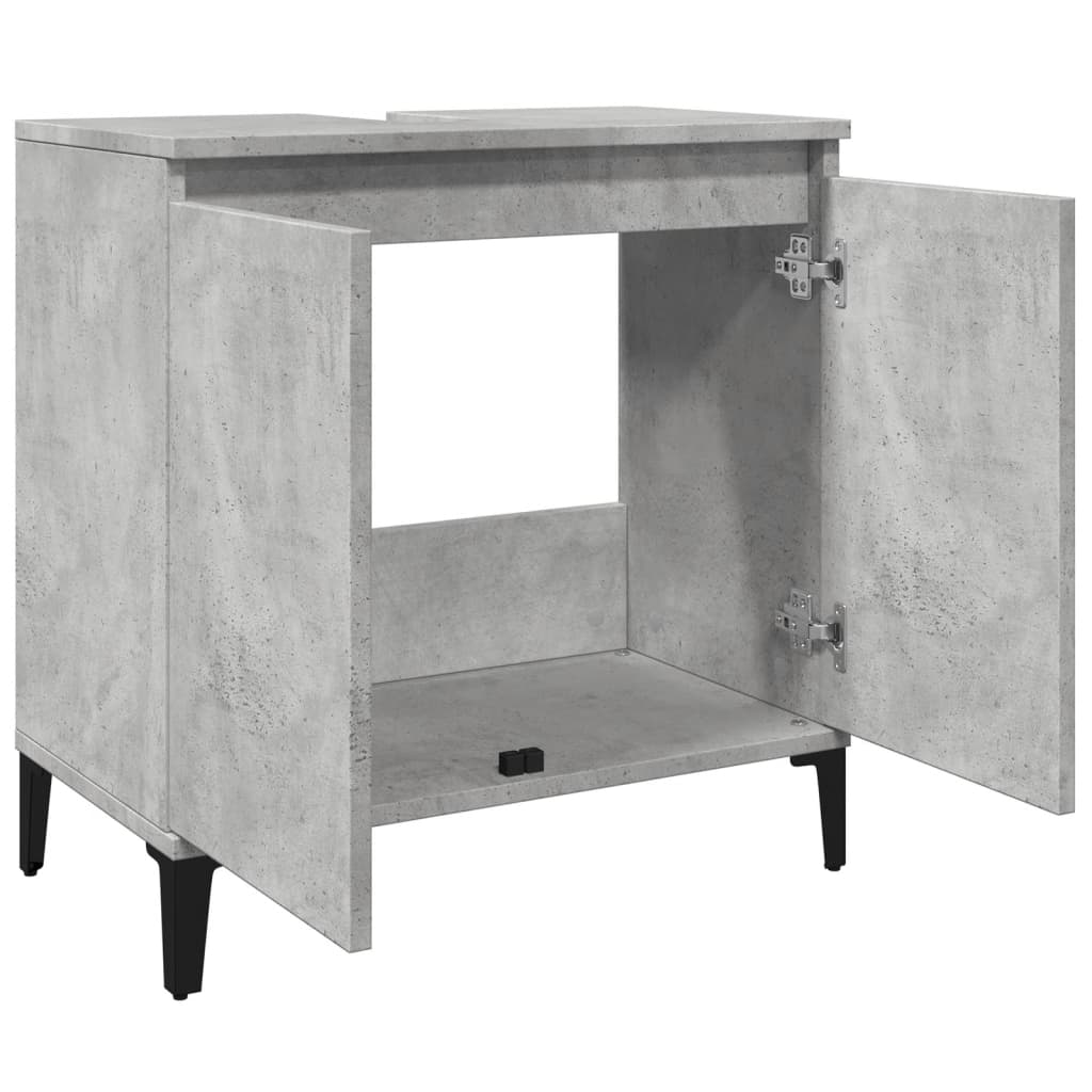 Washbasin base cabinet concrete grey 58x33x60 cm wood material