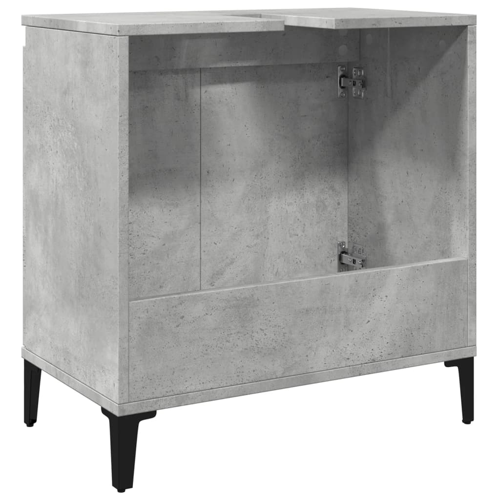 Washbasin base cabinet concrete grey 58x33x60 cm wood material