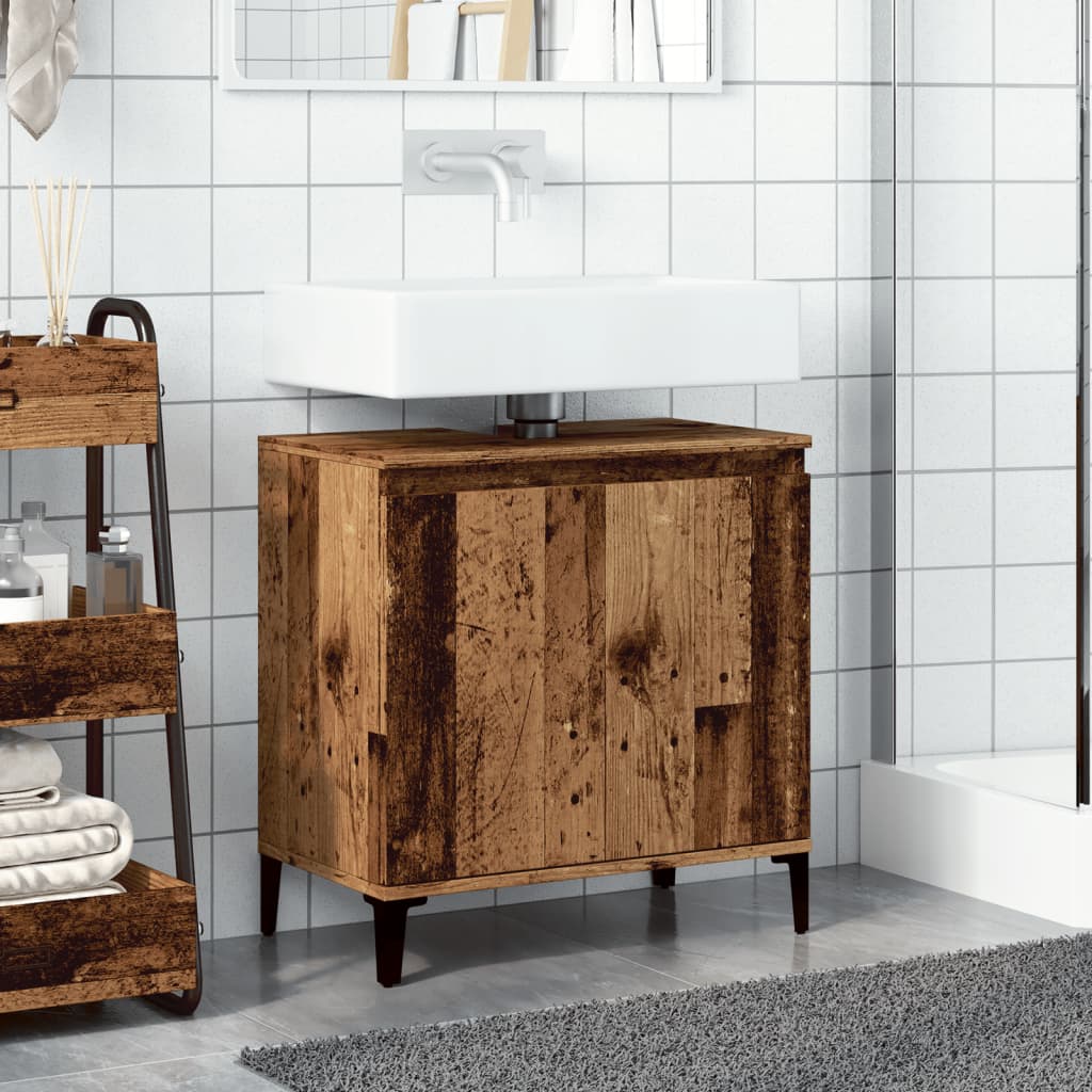 Washbasin cabinet old wood look 58x33x60 cm wood material