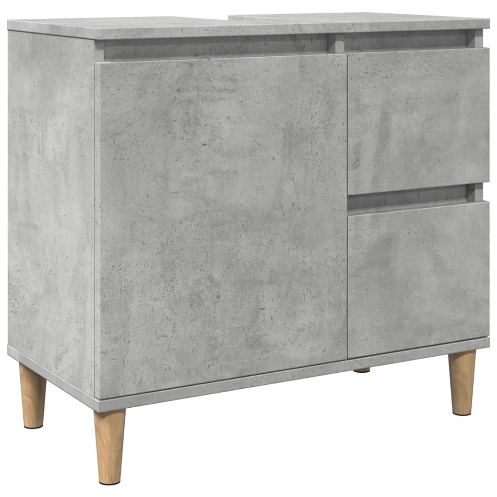 Meuble sous évier gris béton 65x33x60 cm en bois