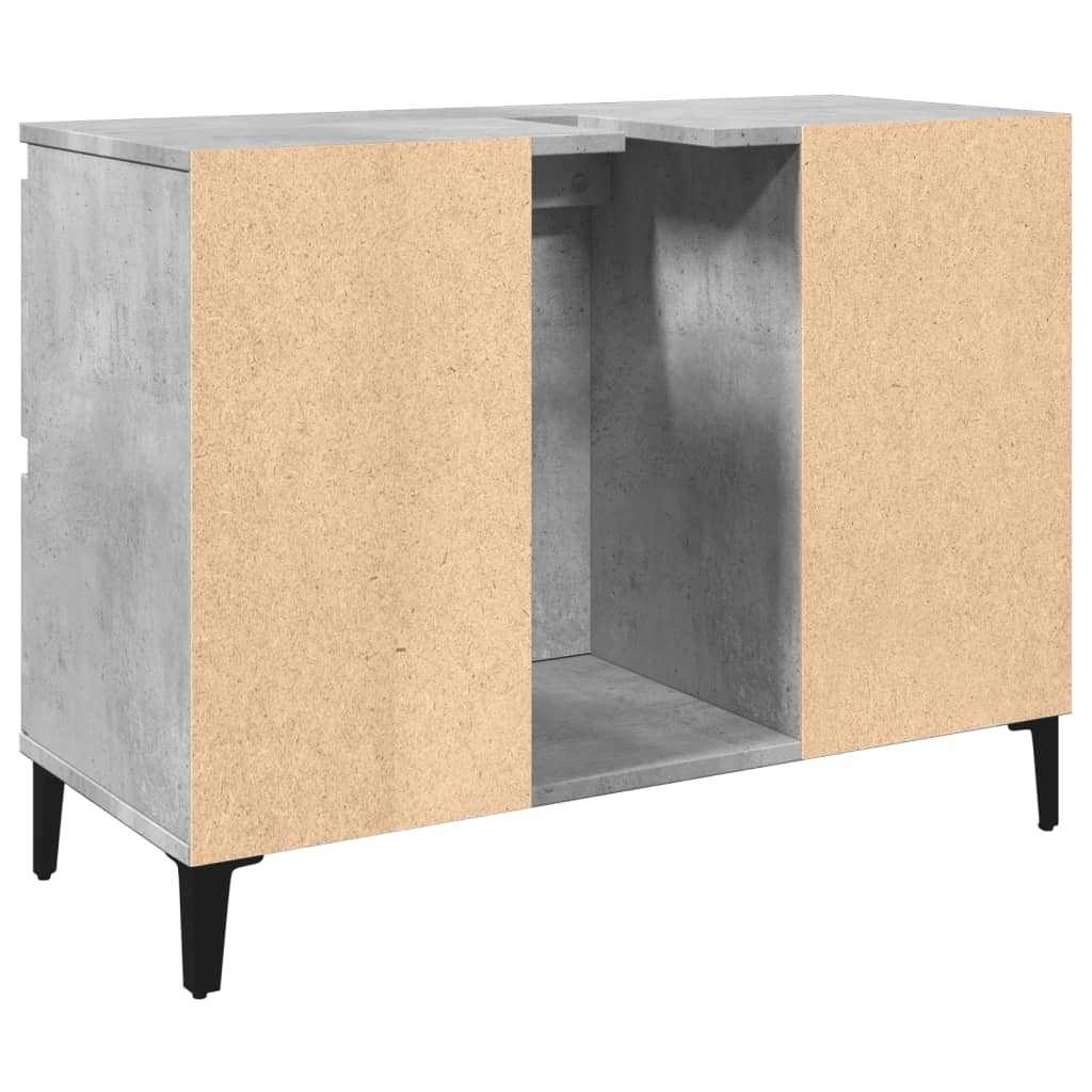 Meuble sous évier gris béton 80x33x60 cm en bois