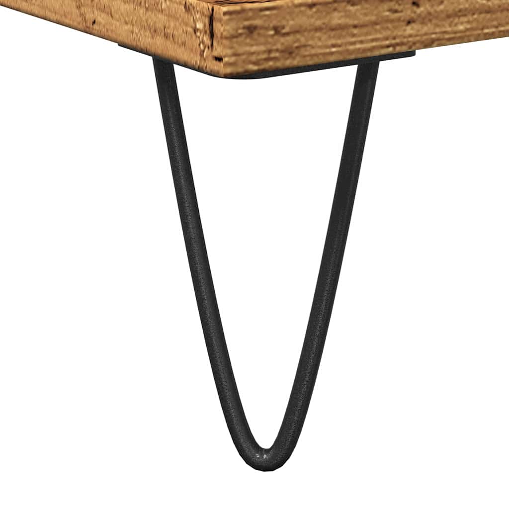 Meuble sous évier aspect bois de récupération 65x33x60 cm en matériau bois