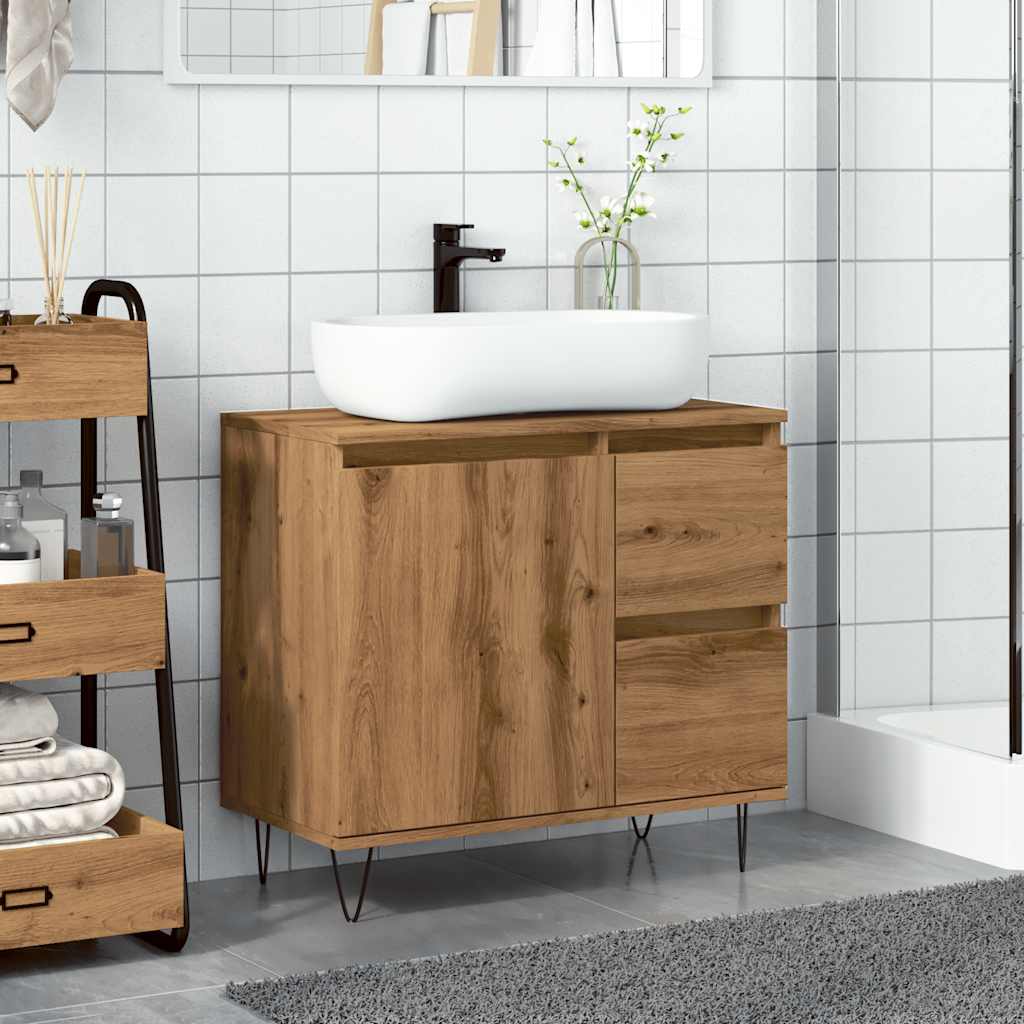 Washbasin cabinet Artisan oak 65x33x60 cm wood material
