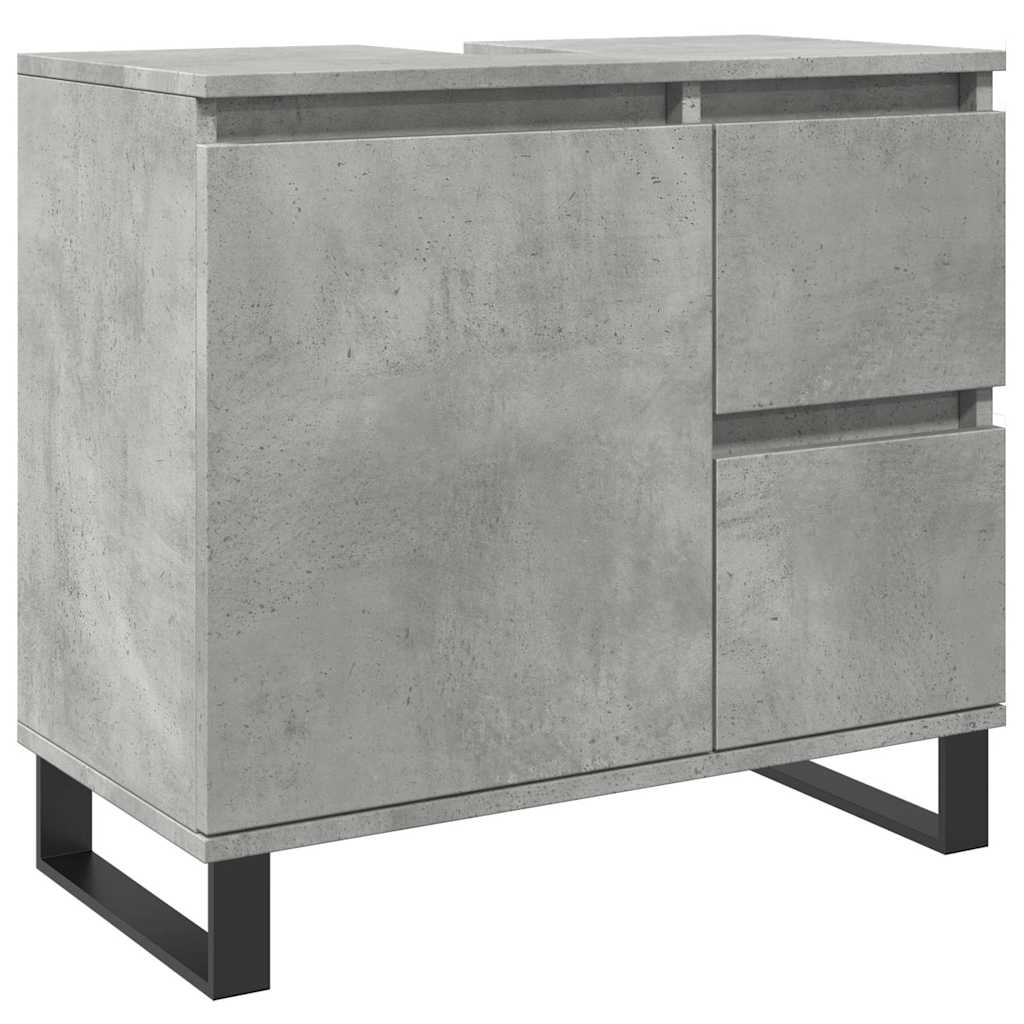 Washbasin base cabinet concrete grey 65x33x60 cm wood material