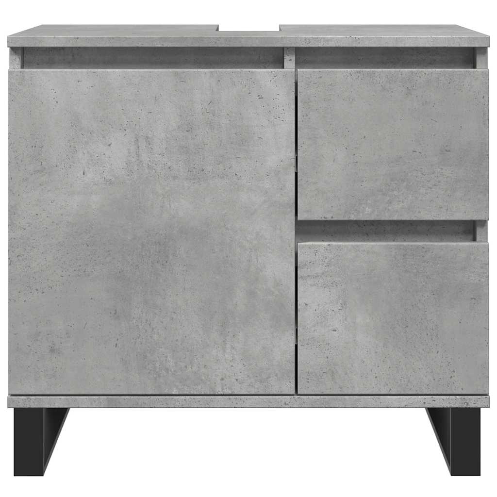 Washbasin base cabinet concrete grey 65x33x60 cm wood material
