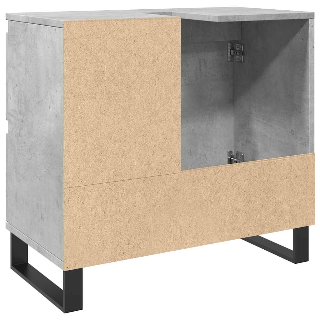 Washbasin base cabinet concrete grey 65x33x60 cm wood material