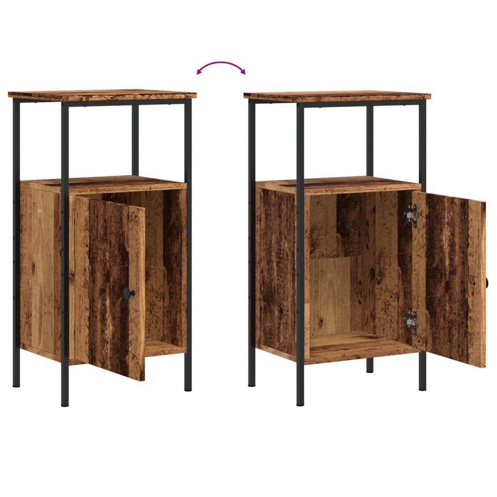 Bedside tables 2 pcs. Old wood look 41x31x80 cm wood material