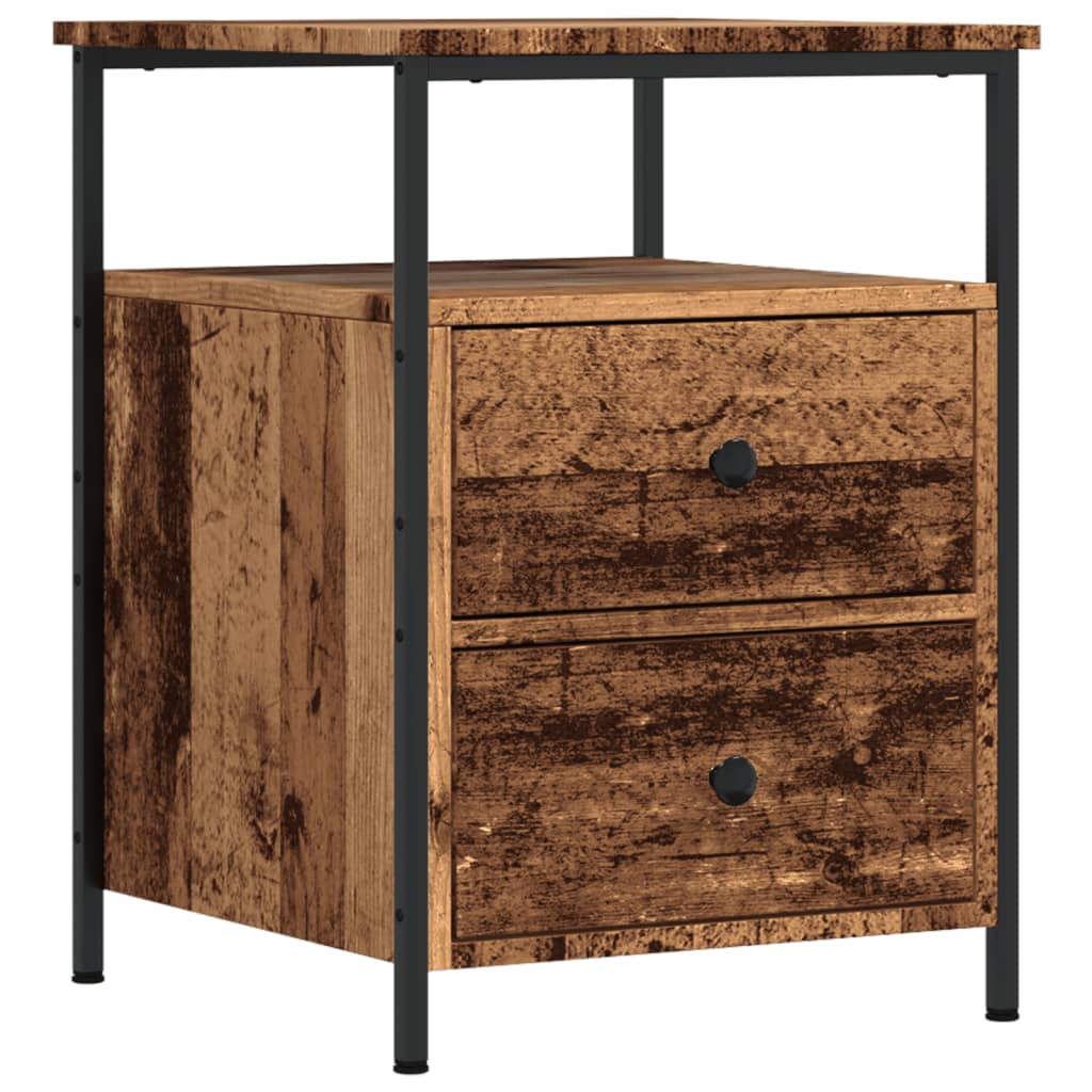 Bedside tables 2 pcs. Old wood look 44x45x60 cm wood material