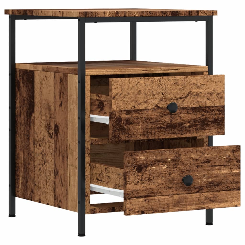 Bedside tables 2 pcs. Old wood look 44x45x60 cm wood material