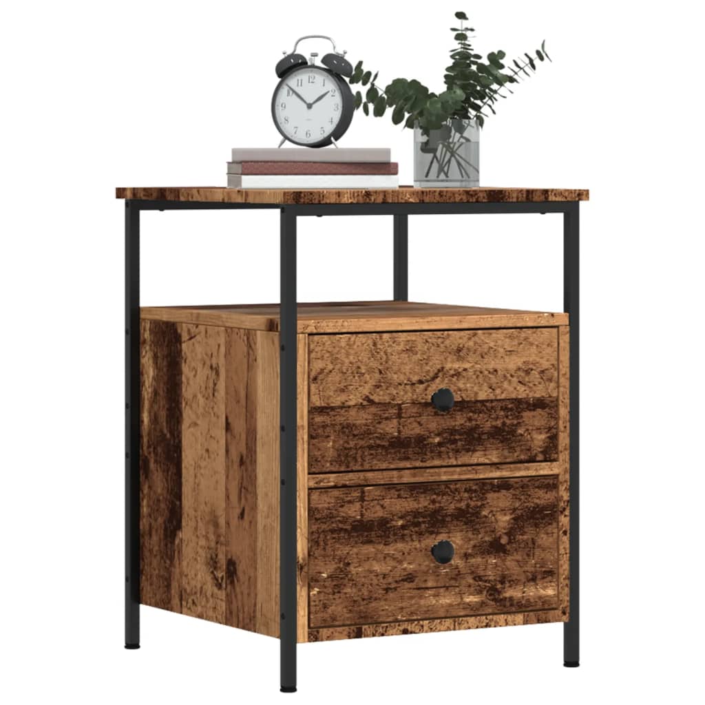 Bedside tables 2 pcs. Old wood look 44x45x60 cm wood material