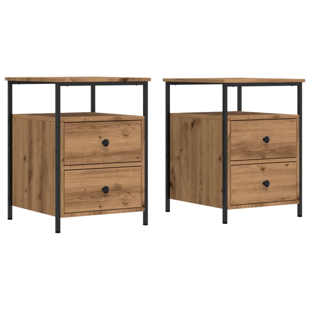 Bedside tables 2 pcs. Artisan oak 44x45x60 cm wood material