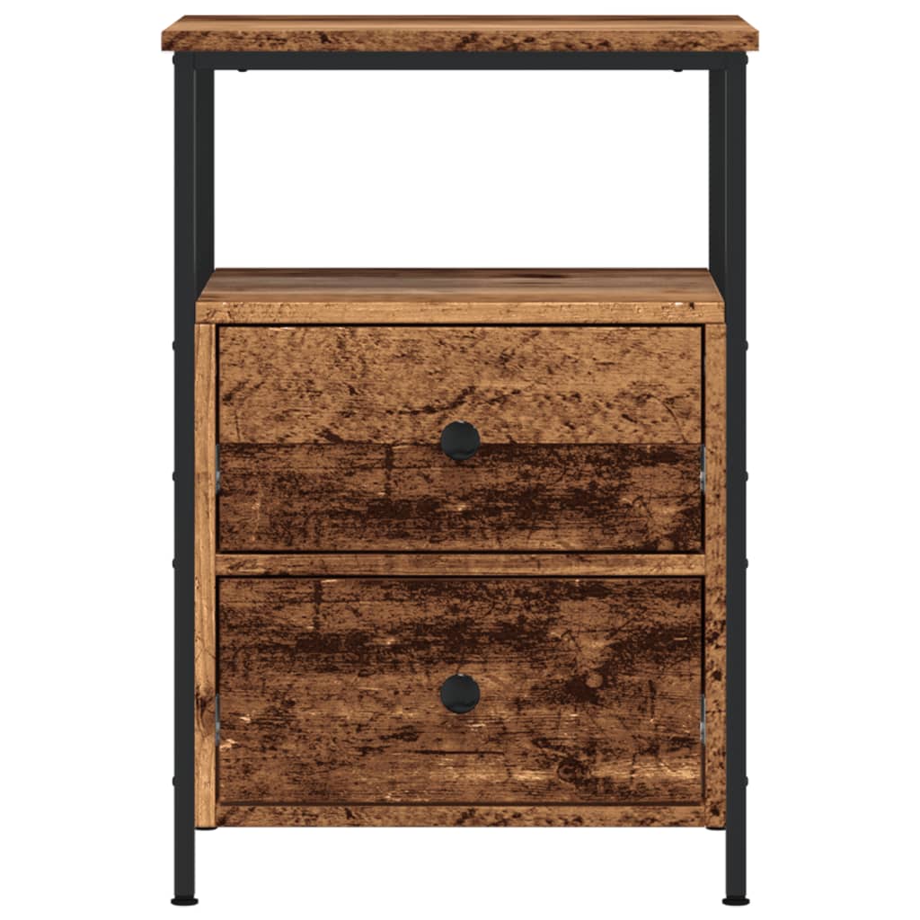 Bedside tables 2 pcs. Old wood look 34x35.5x50 cm wood material