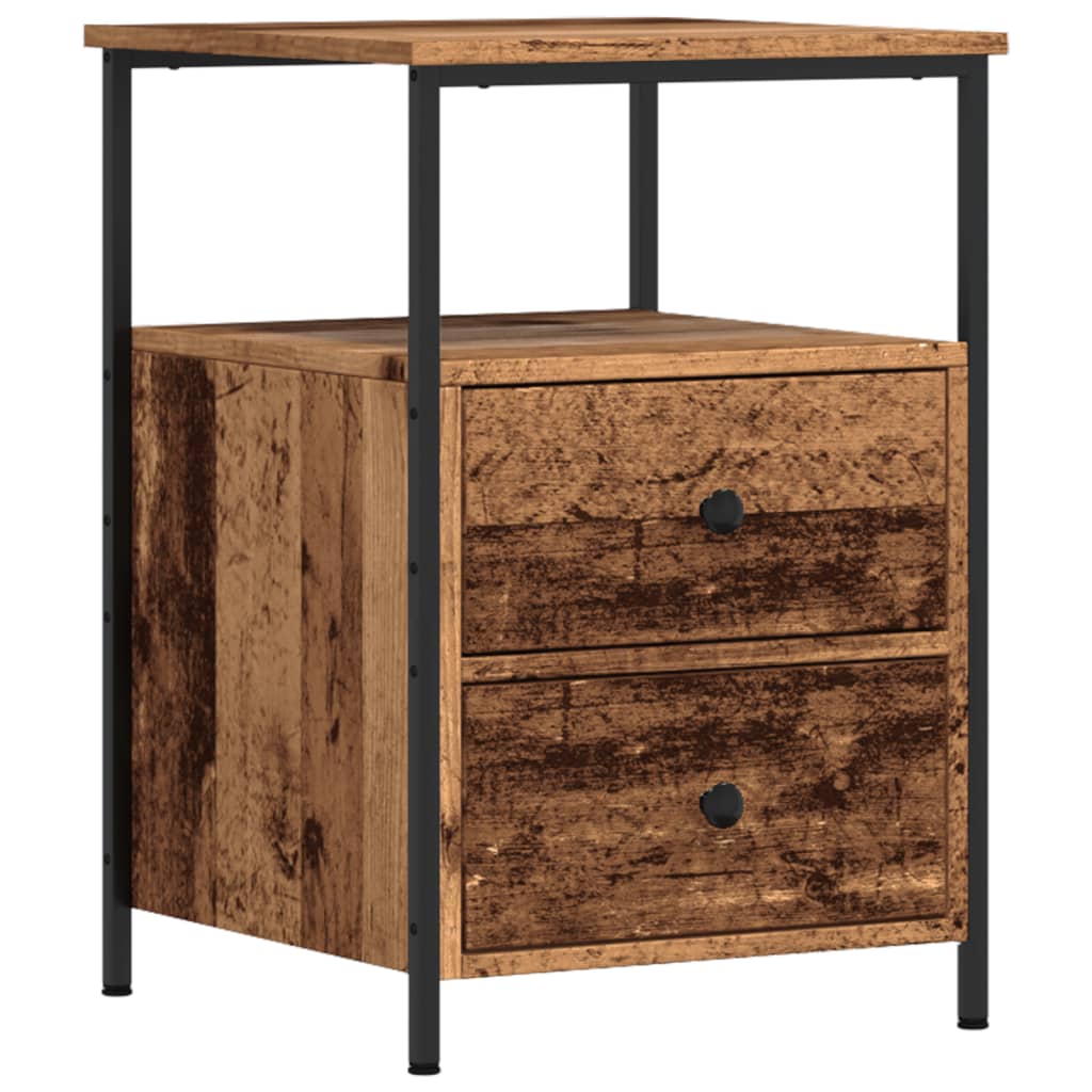 Bedside tables 2 pcs. Old wood look 34x35.5x50 cm wood material