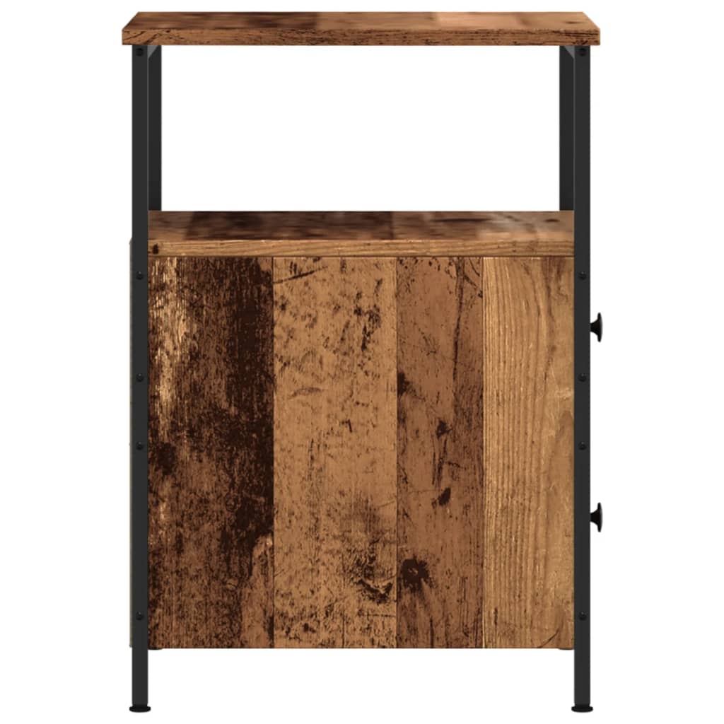 Bedside tables 2 pcs. Old wood look 34x35.5x50 cm wood material