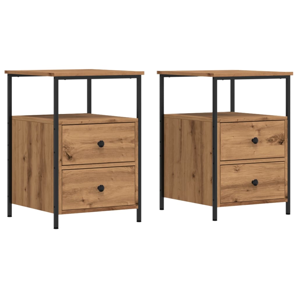 Bedside tables 2 pcs. Artisan oak 34x35.5x50 cm wood material