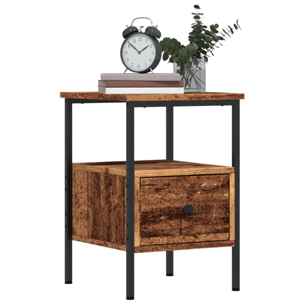 Bedside tables 2 pcs. Old wood look 34x36x50 cm wood material