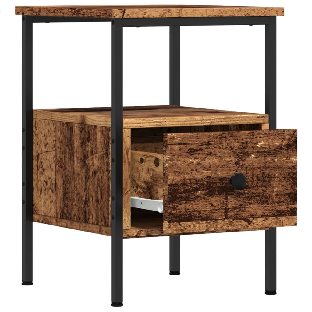 Bedside tables 2 pcs. Old wood look 34x36x50 cm wood material