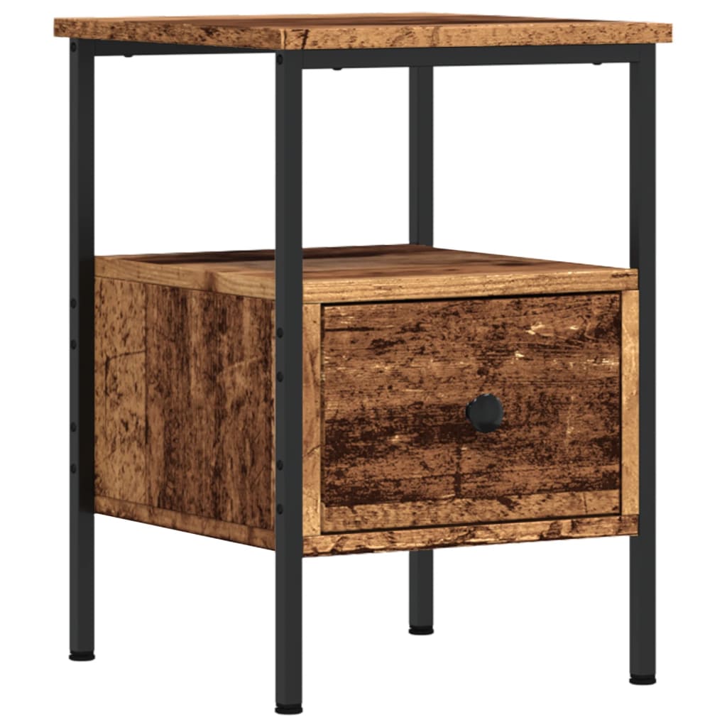 Bedside tables 2 pcs. Old wood look 34x36x50 cm wood material