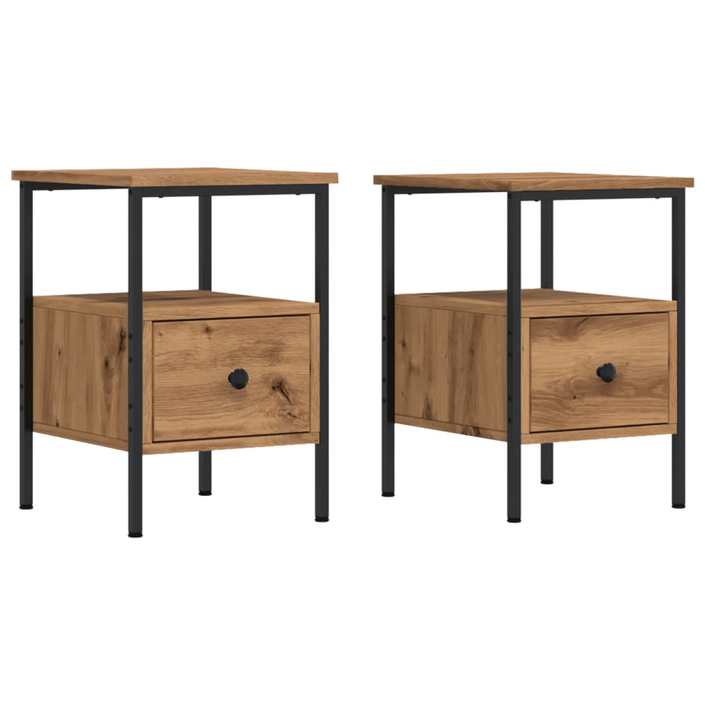 Bedside tables 2 pcs. Artisan oak 34x36x50 cm wood material