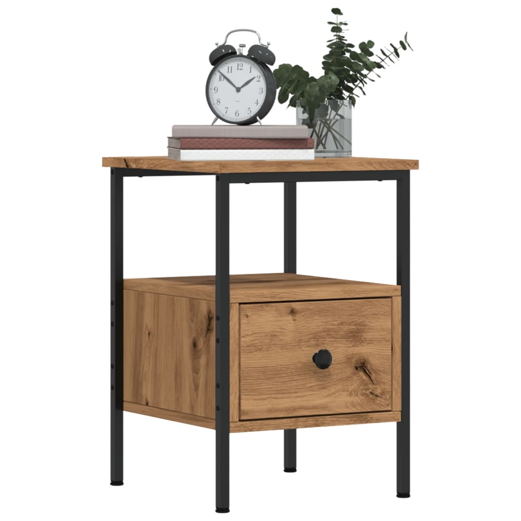 Bedside tables 2 pcs. Artisan oak 34x36x50 cm wood material