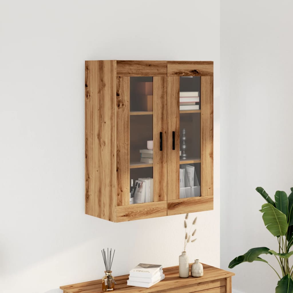 Armoire murale artisanale en chêne 69,5x34x90 cm