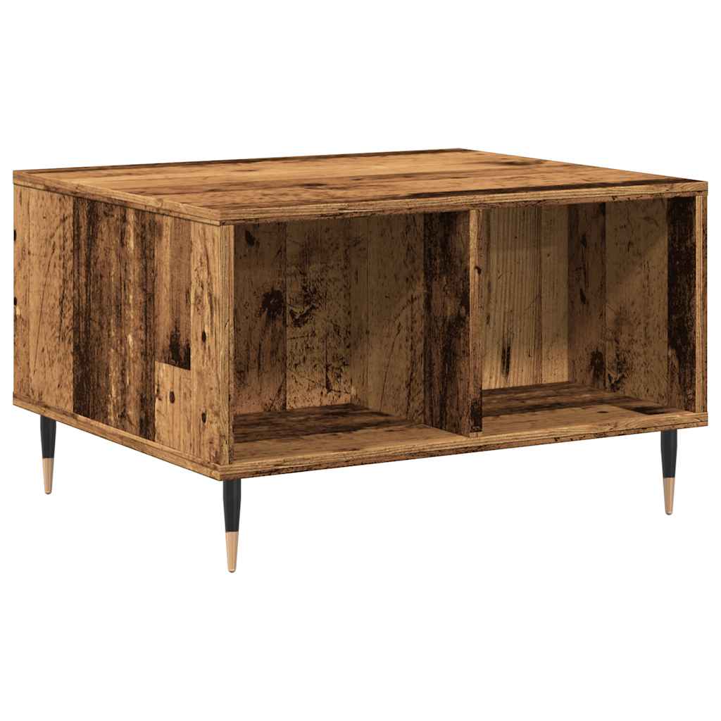 Table basse aspect bois récupéré 60x50x36,5 cm matériau bois