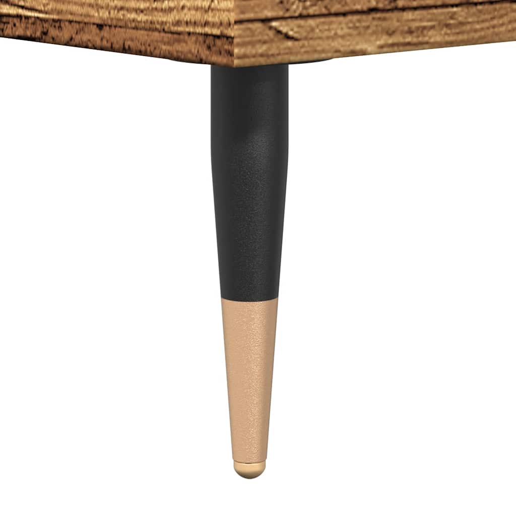 Table basse aspect bois récupéré 60x50x36,5 cm matériau bois