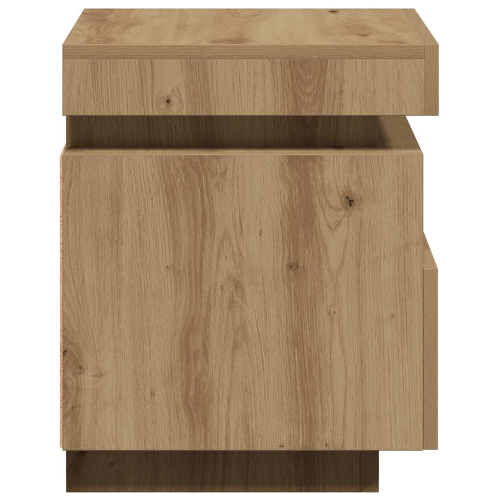 Nachttische mit LED-Leuchten 2 Stk. Artisan-Eiche 40x39x48,5 cm