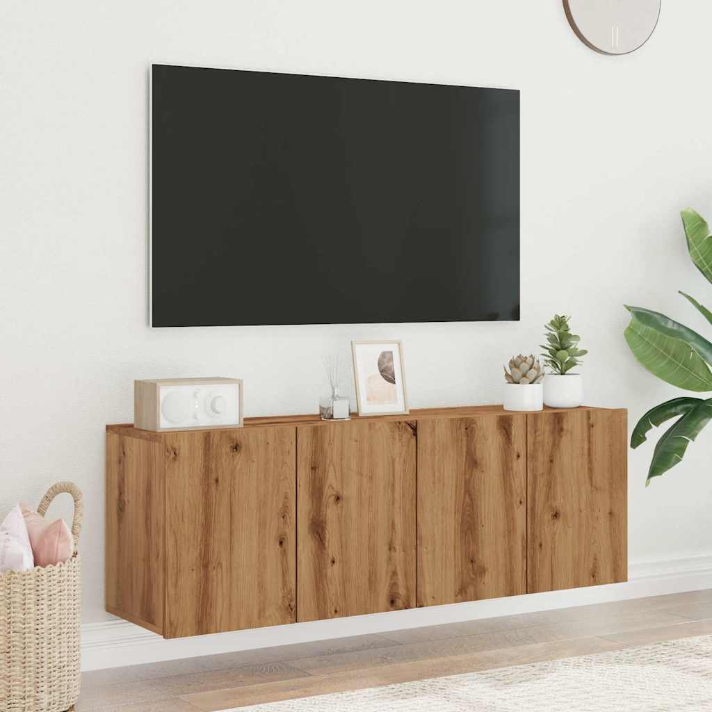Armoires murales TV 2 pcs Chêne artisanal 60x30x41 cm