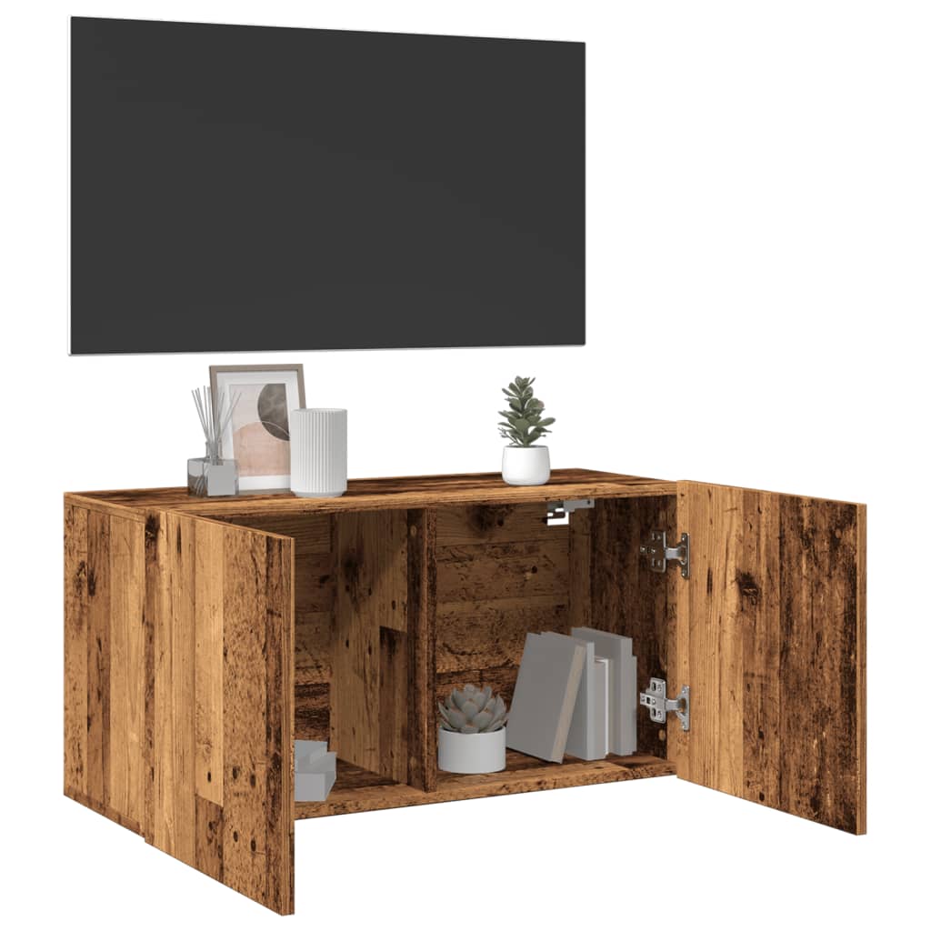 TV wall cabinet old wood look 80x30x41 cm