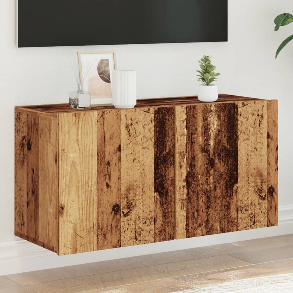 TV wall cabinet old wood look 80x30x41 cm
