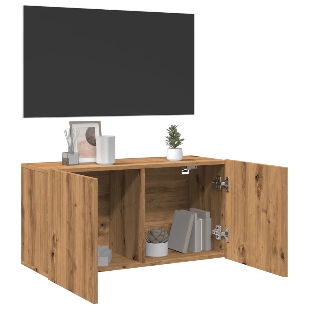 TV wall cabinet Artisan oak 80x30x41 cm