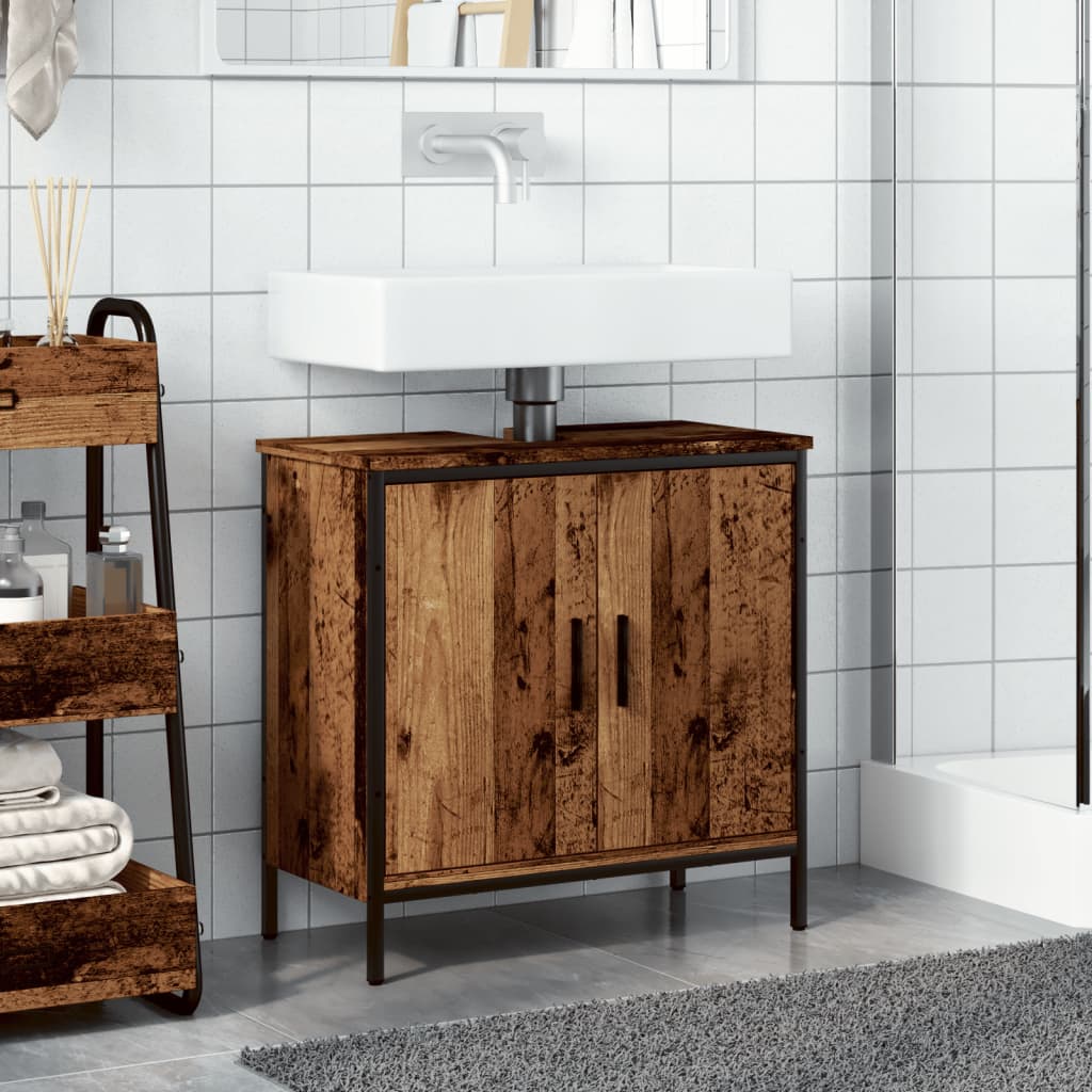 Washbasin cabinet old wood look 60x30x60 cm wood material