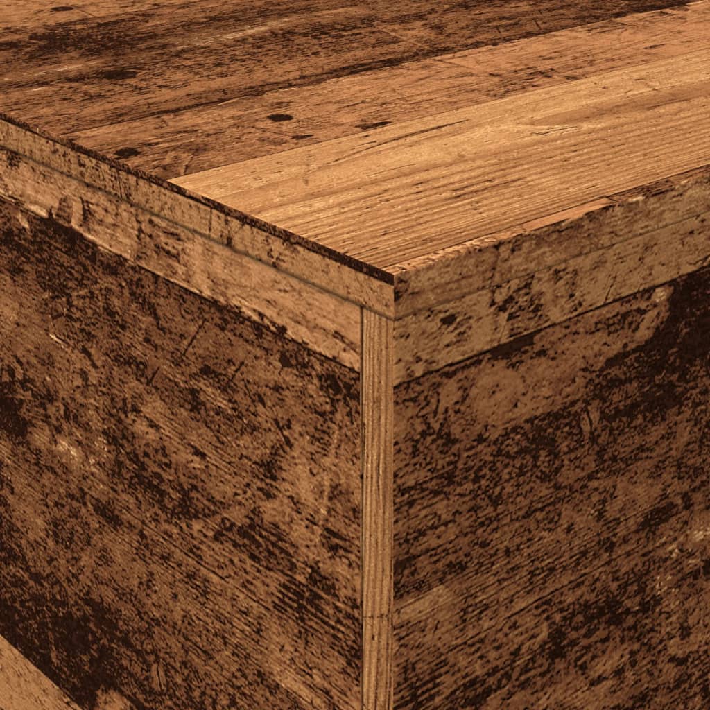 Coffee table with LED lights old wood look 90x50x40 cm