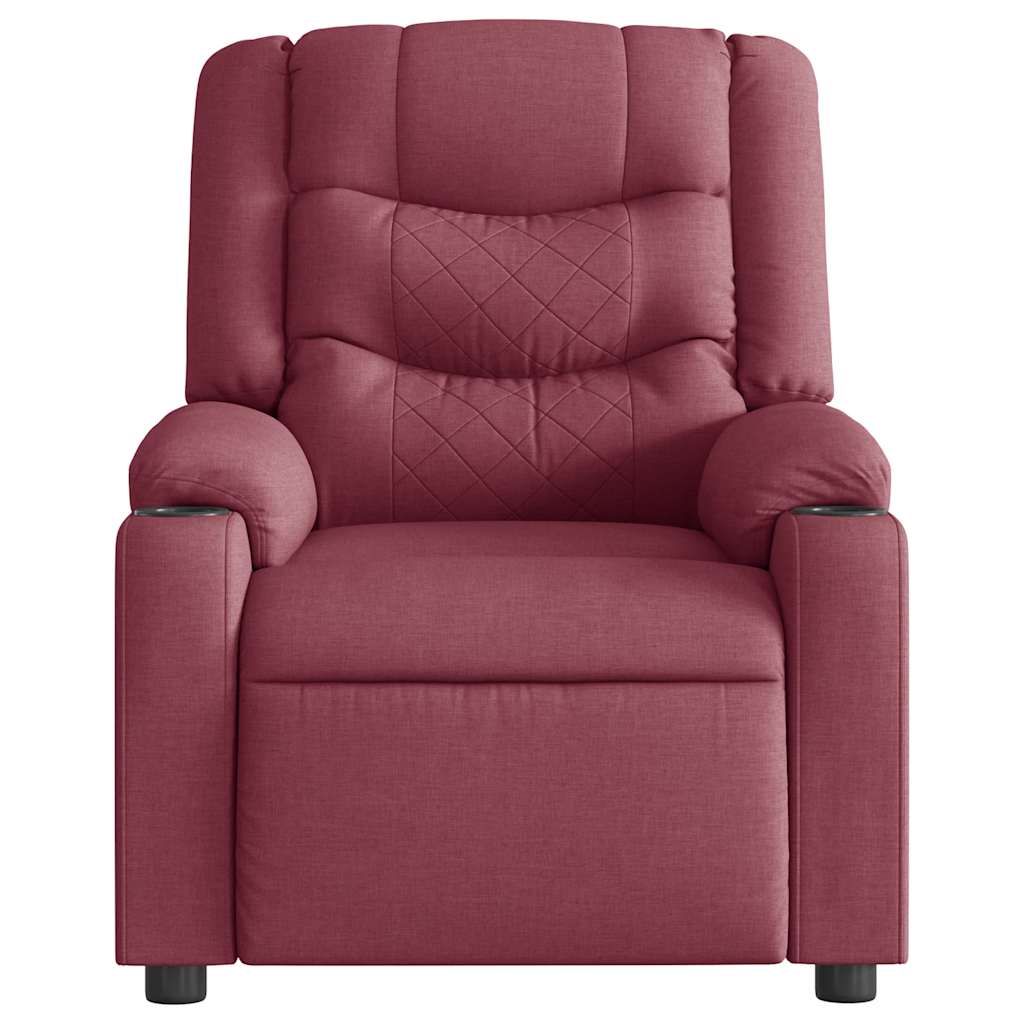 Fauteuil de relaxation tissu rouge vin