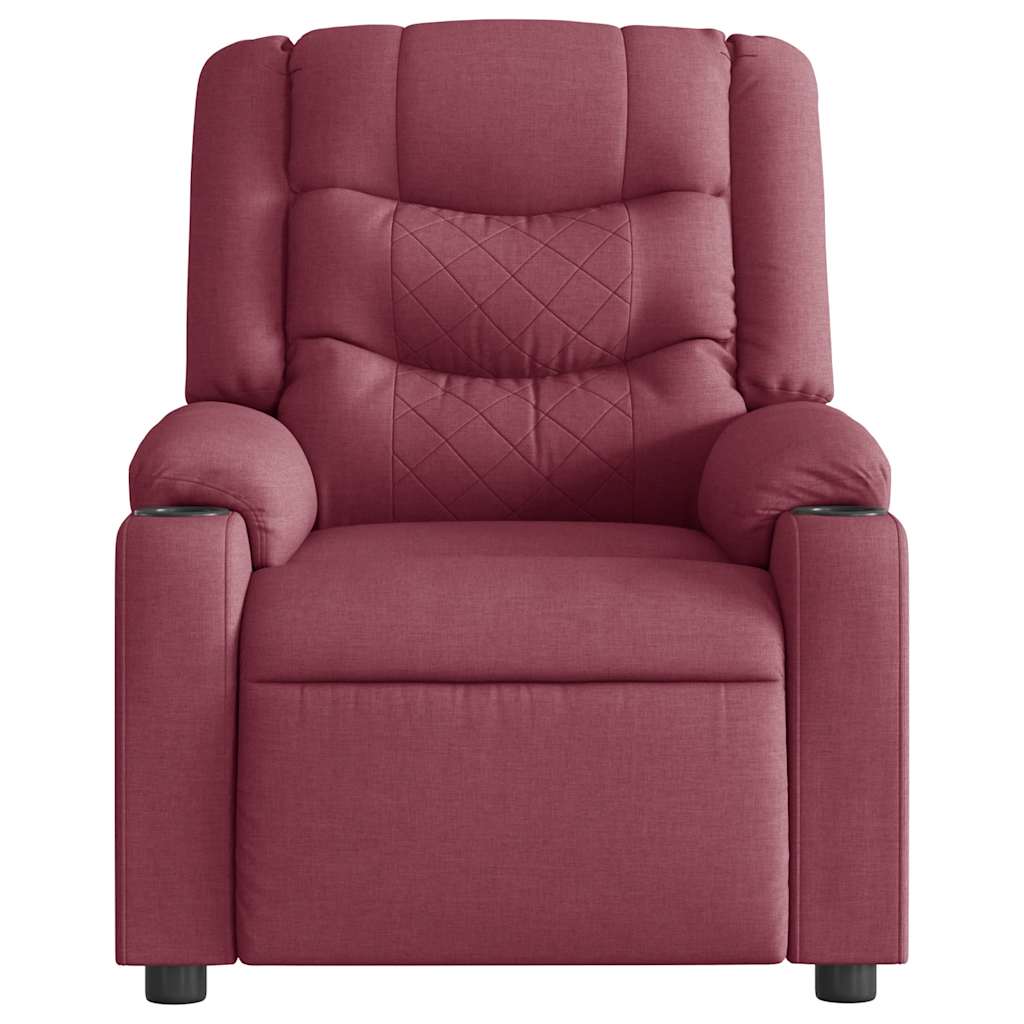 Fauteuil de massage tissu rouge vin