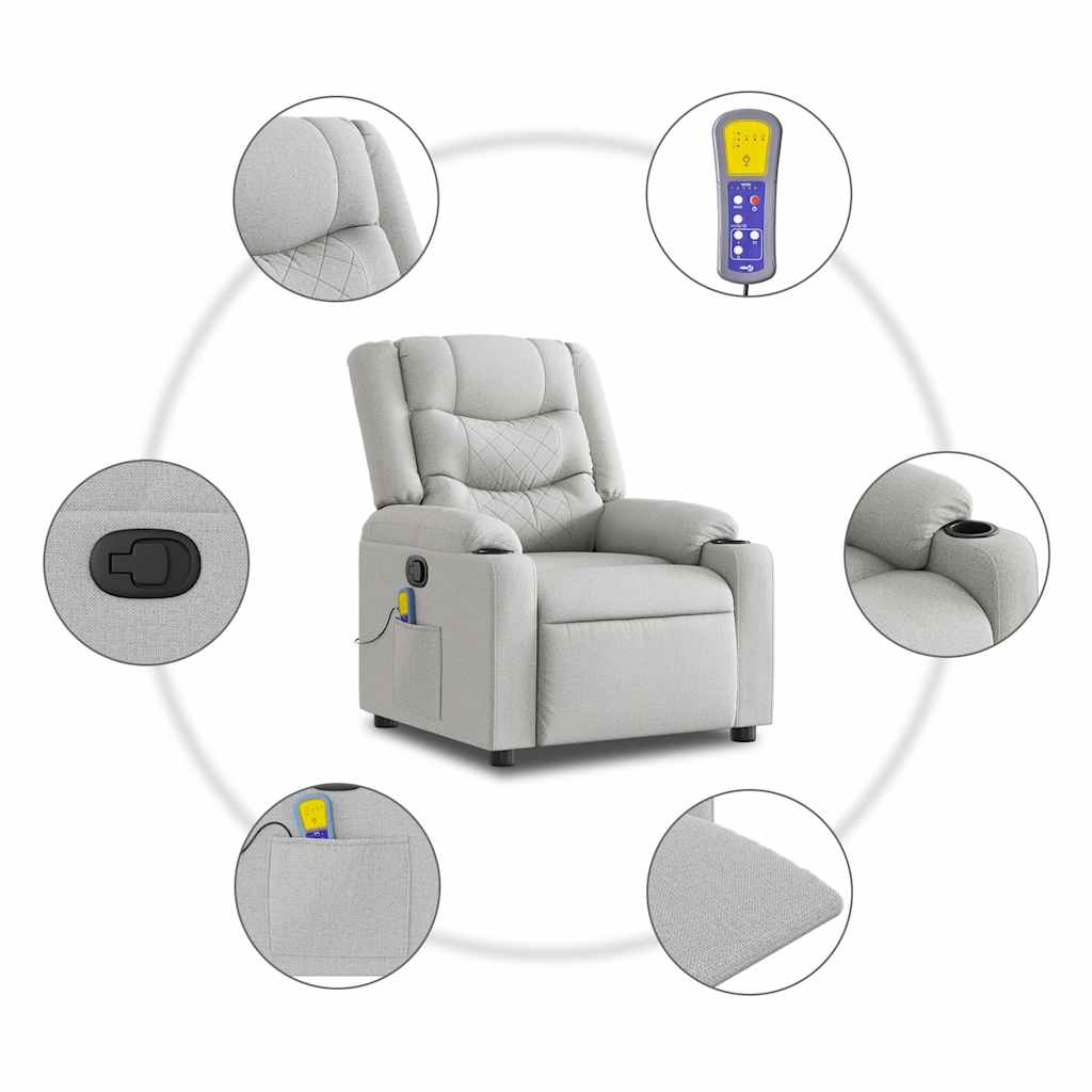 Massagesessel Wolkengrau Stoff