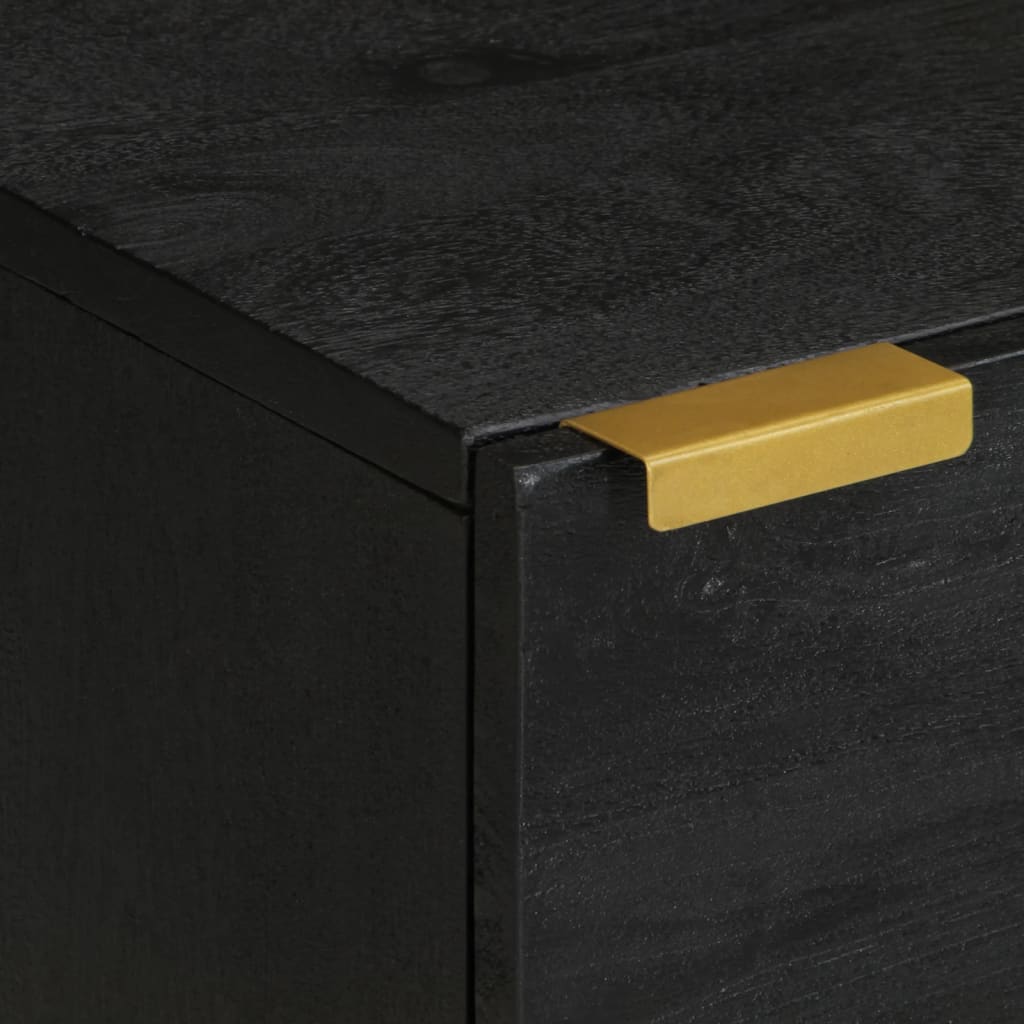 Bedside Table Black 40x33x46 cm Solid Mango Wood