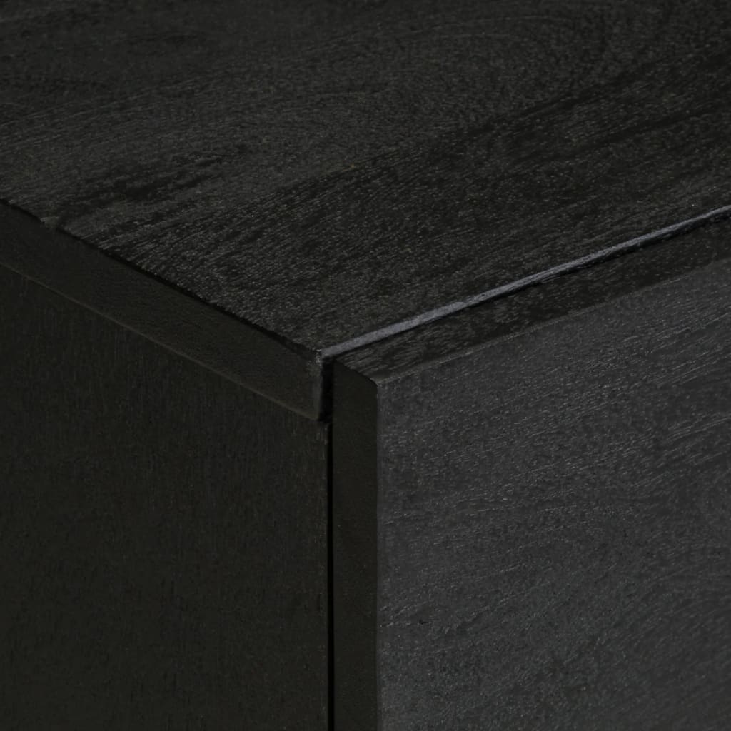 Tables de chevet 2 pcs. Noir 40x33x46 cm en bois de manguier massif