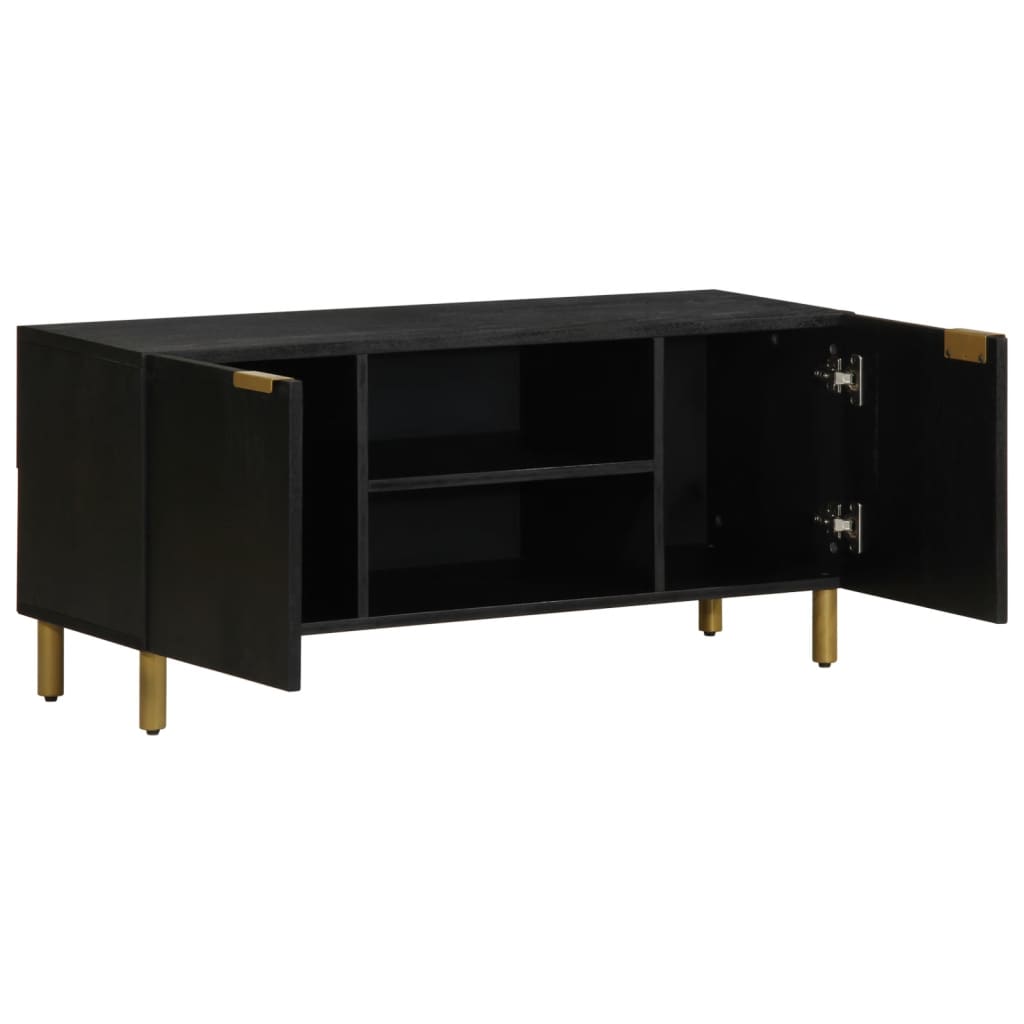 Meuble TV noir 105x33x46 cm en bois