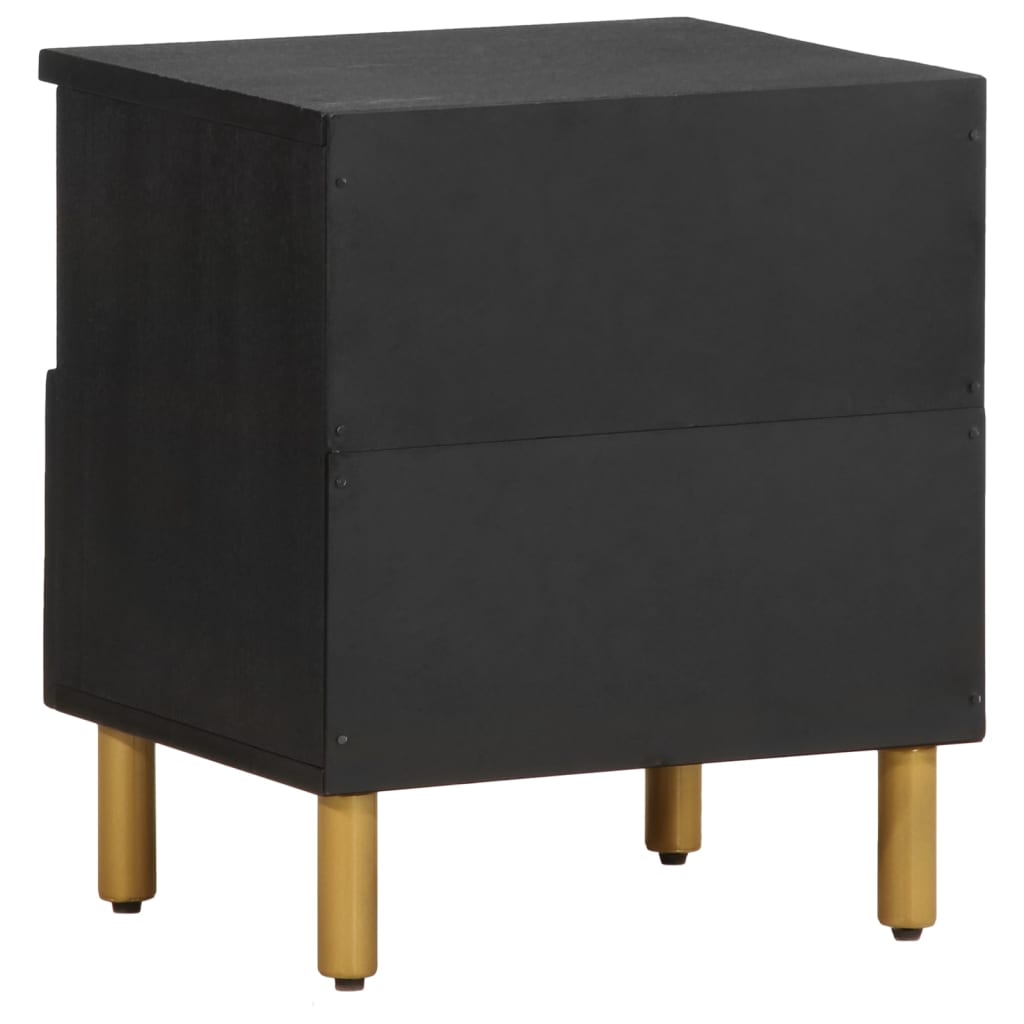Bedside Table Black 40x33x46 cm Wood Material