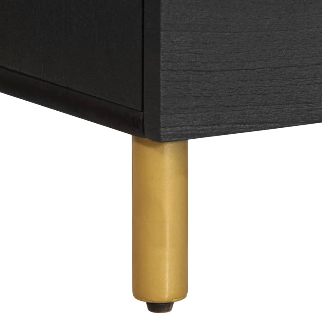 Bedside Table Black 40x33x46 cm Wood Material