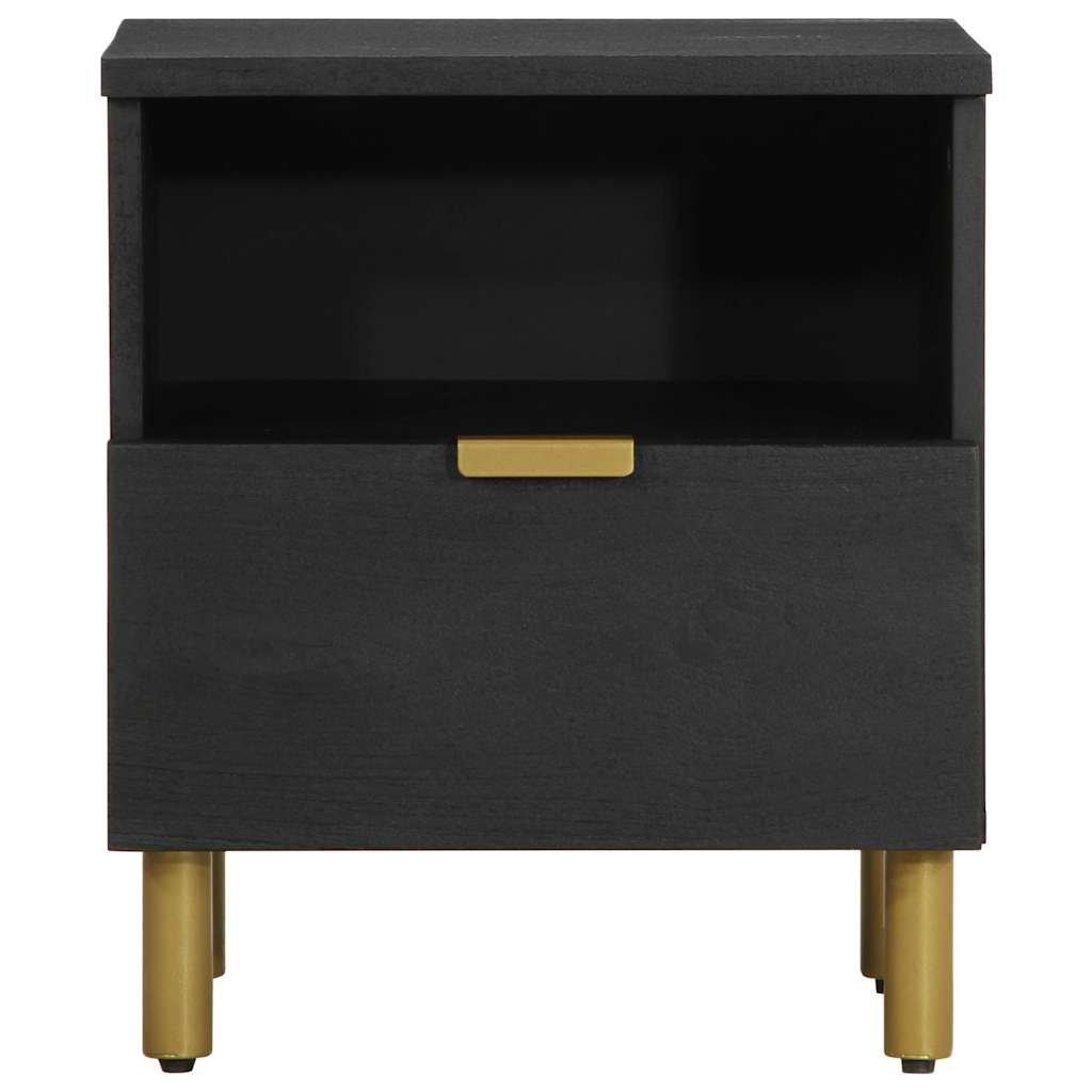 Bedside Table Black 40x33x46 cm Wood Material