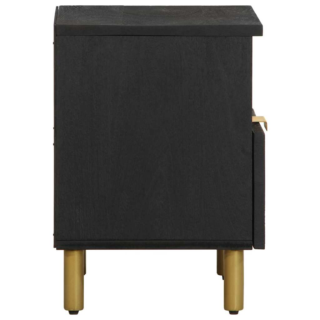 Bedside Table Black 40x33x46 cm Wood Material