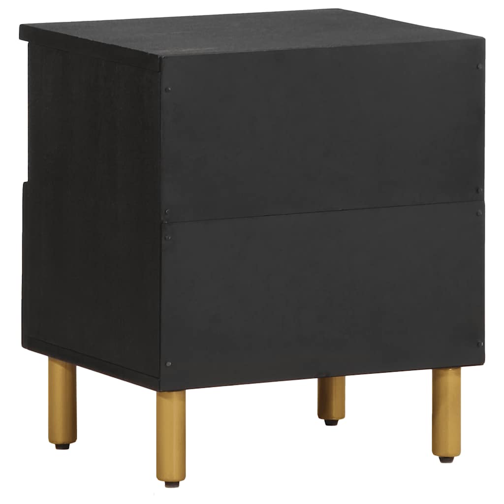 Bedside Table Black 40x33x46 cm Wood Material