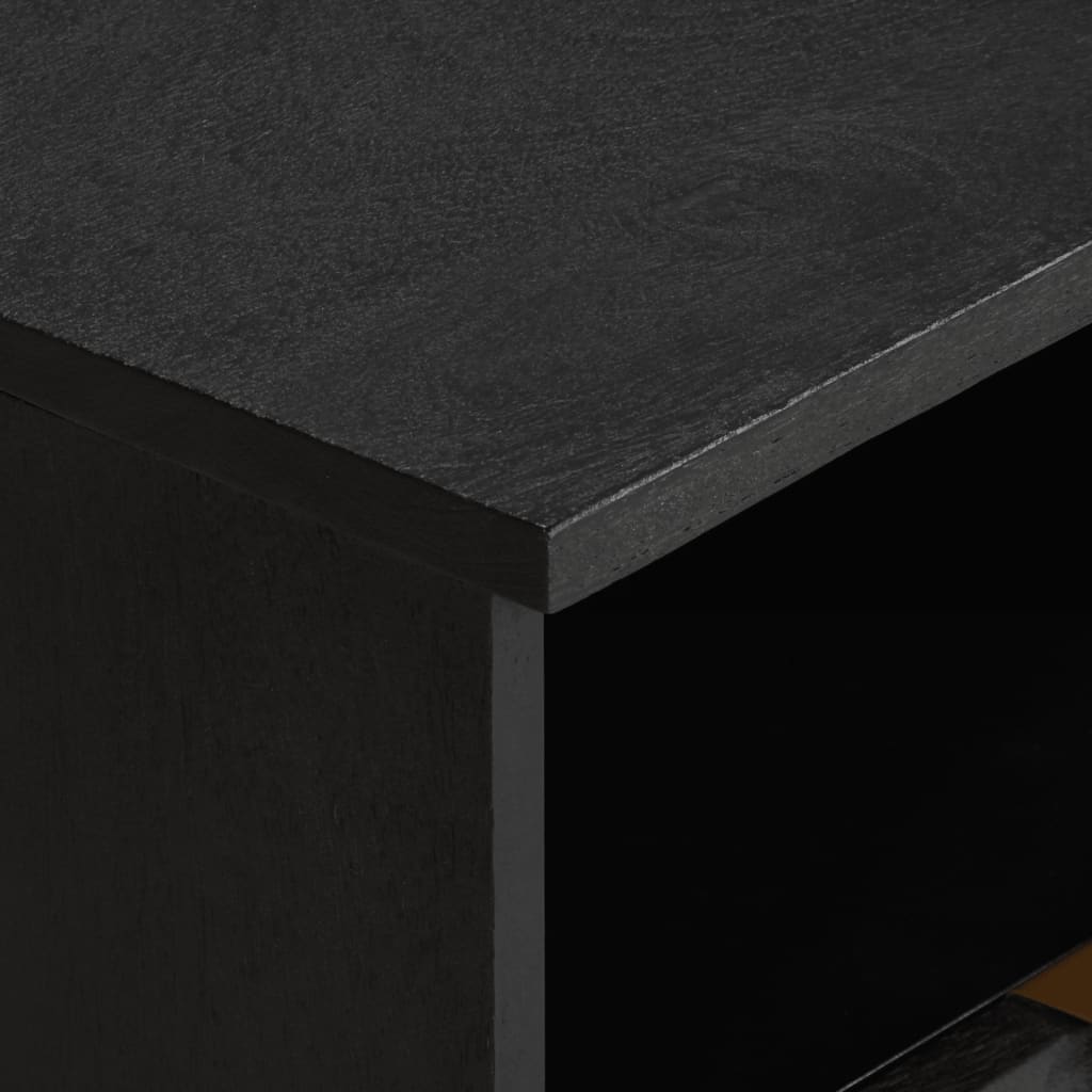 Bedside Table Black 40x33x46 cm Wood Material