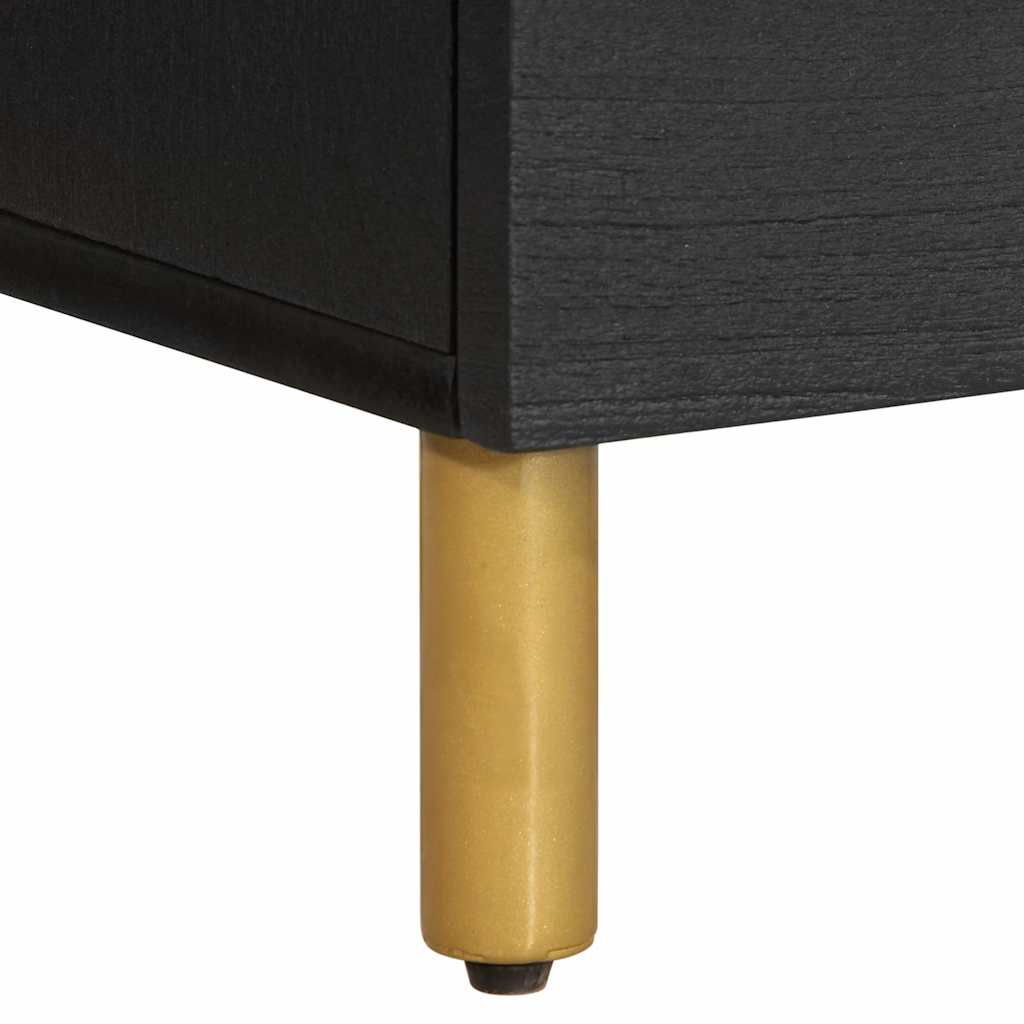 Bedside Table Black 40x33x46 cm Wood Material